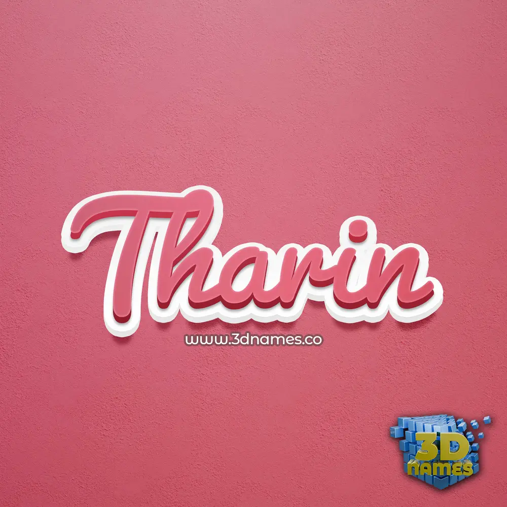 tharin in Red Scribble style - 3D name wallpaper