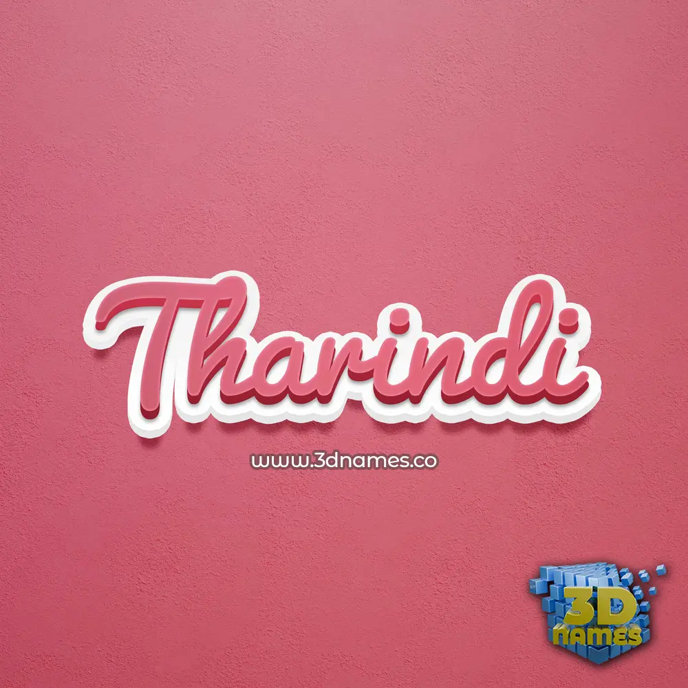 tharindi in Red Scribble style - 3D name wallpaper