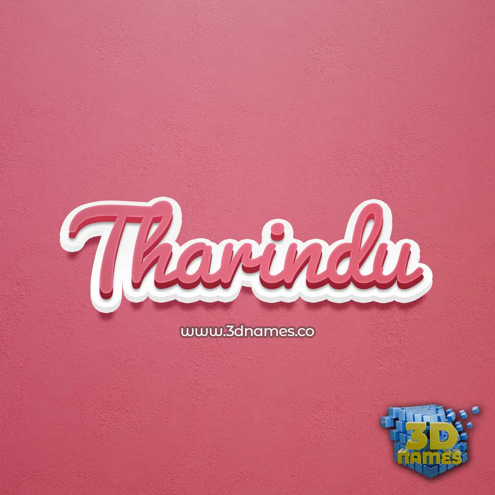 tharindu in Red Scribble style - 3D name wallpaper