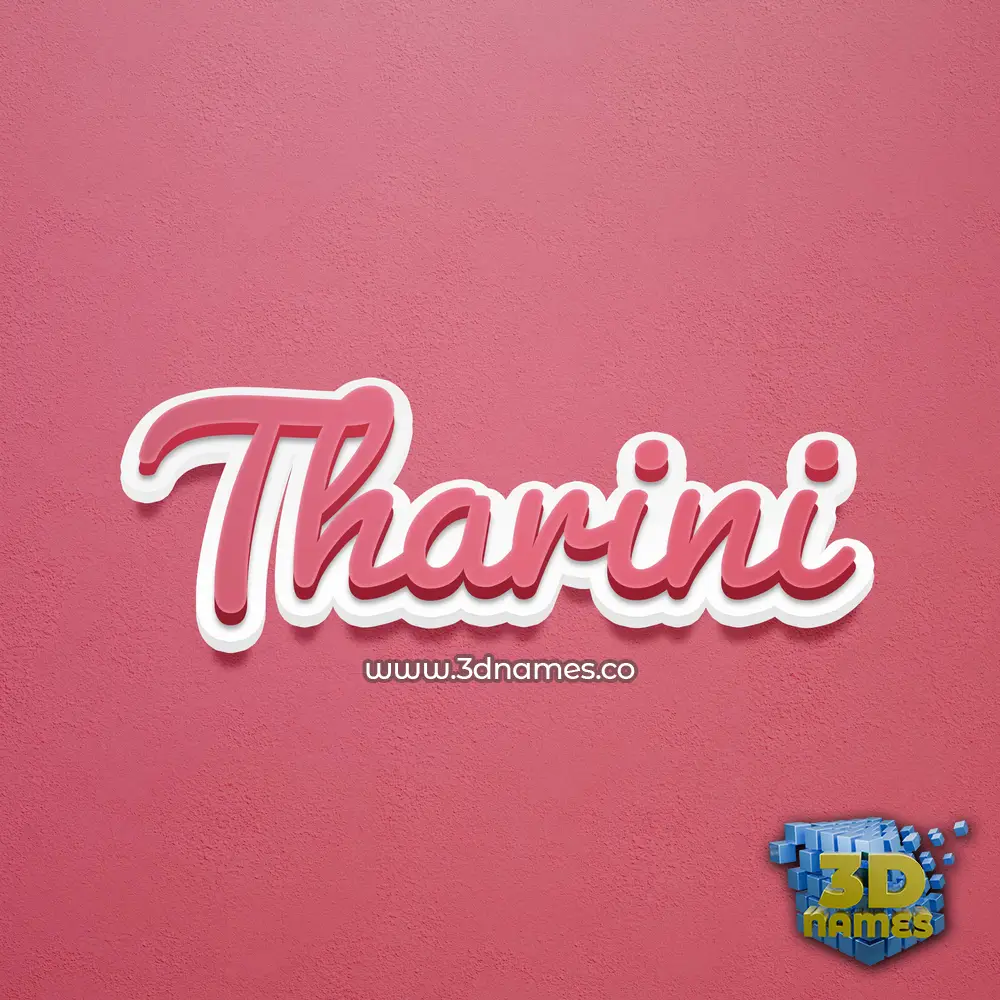 tharini in Red Scribble style - 3D name wallpaper