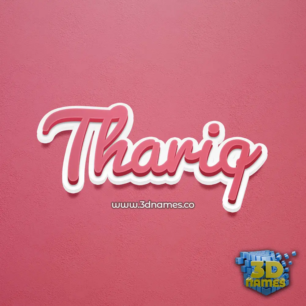 thariq in Red Scribble style - 3D name wallpaper