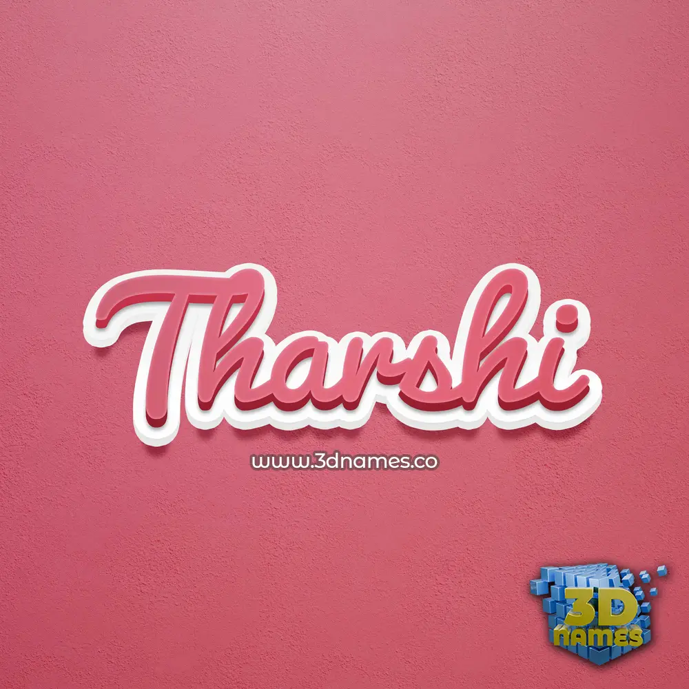 tharshi in Red Scribble style - 3D name wallpaper