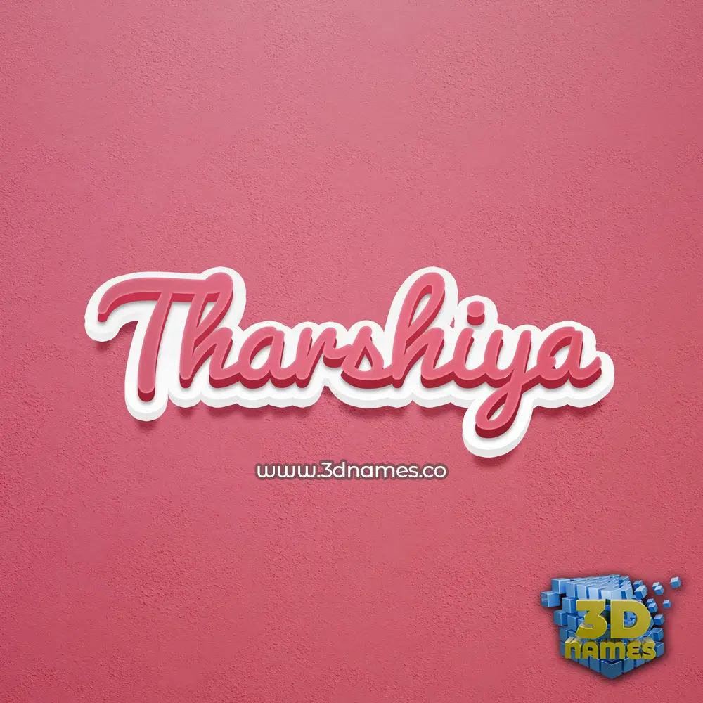 tharshiya in Red Scribble style - 3D name wallpaper