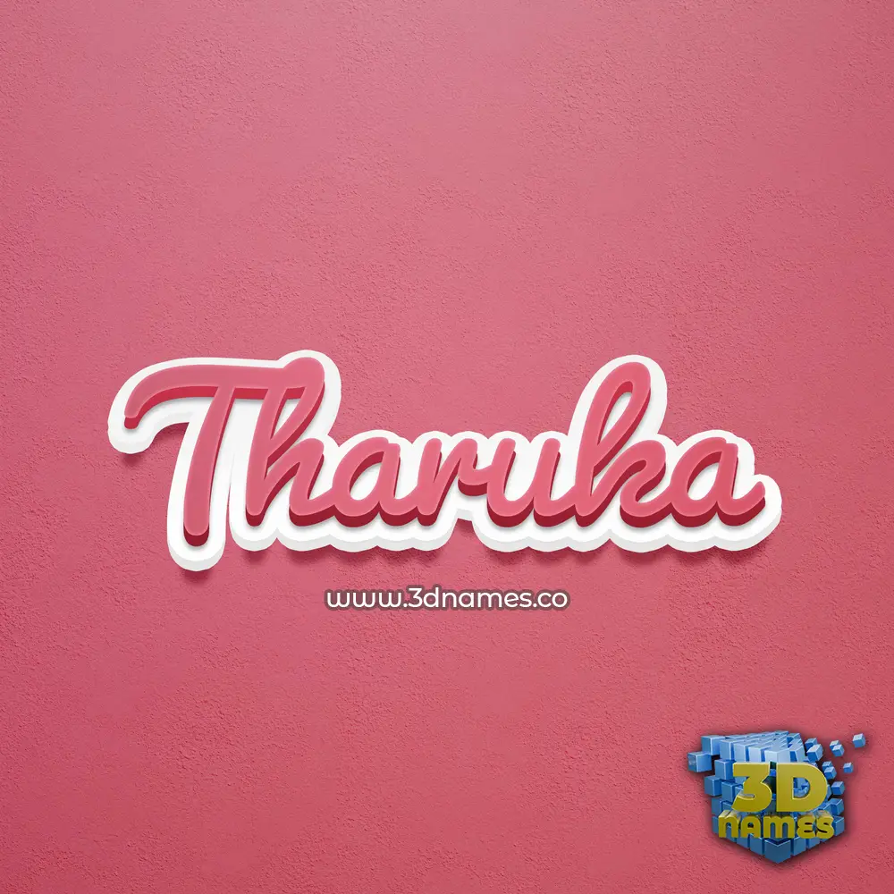 tharuka in Red Scribble style - 3D name wallpaper