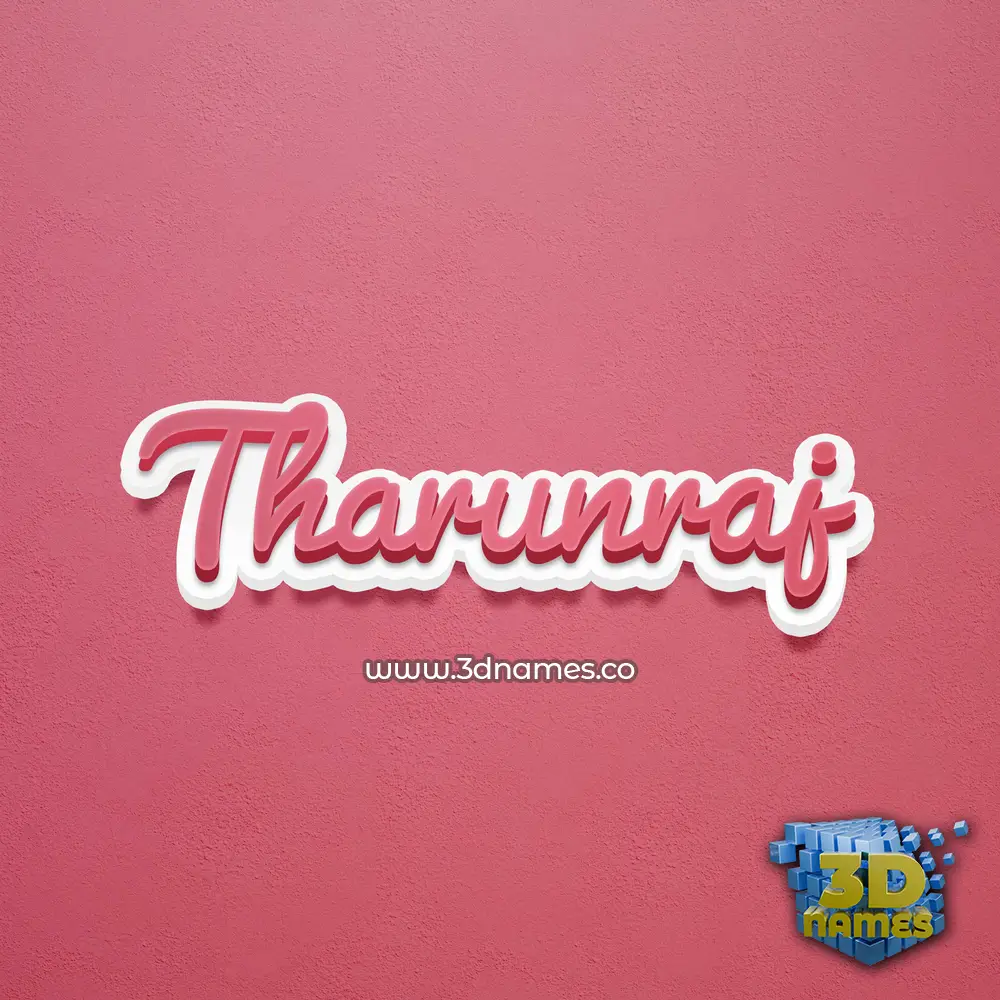 tharunraj in Red Scribble style - 3D name wallpaper