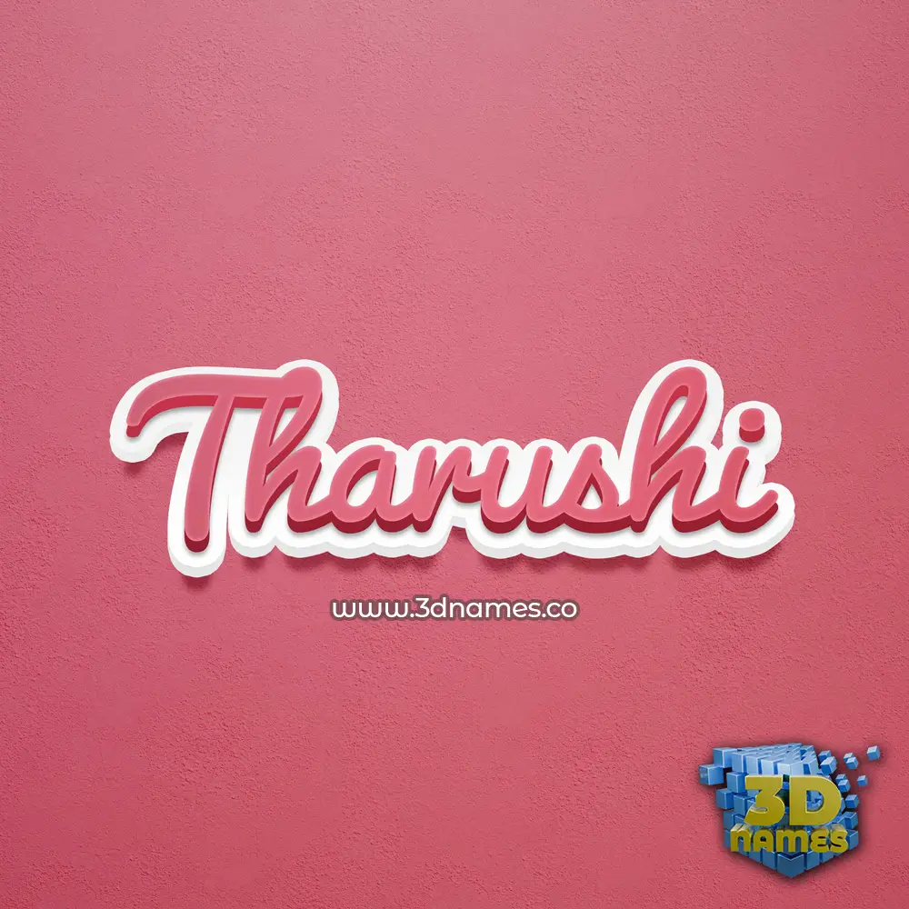 tharushi in Red Scribble style - 3D name wallpaper