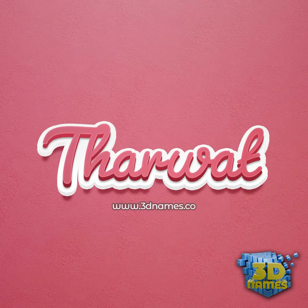 tharwat in Red Scribble style - 3D name wallpaper