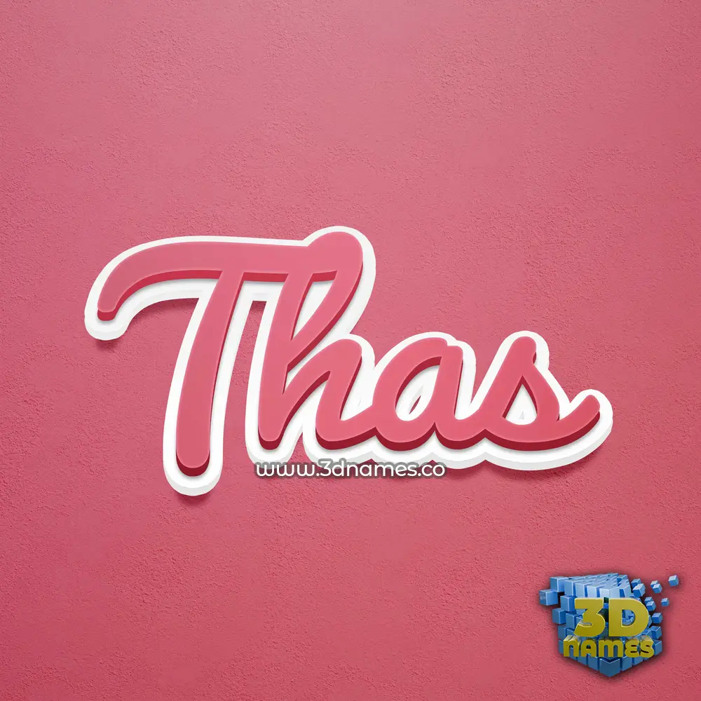 thas in Red Scribble style - 3D name wallpaper