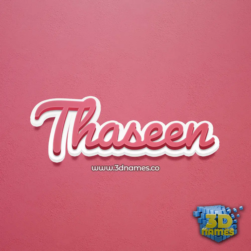 thaseen in Red Scribble style - 3D name wallpaper