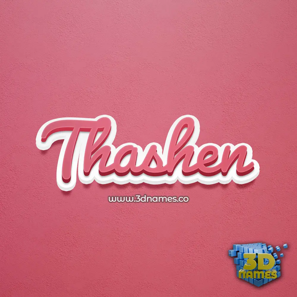 thashen in Red Scribble style - 3D name wallpaper