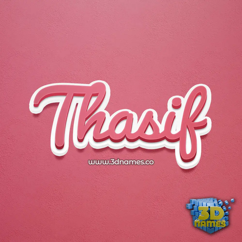 thasif in Red Scribble style - 3D name wallpaper