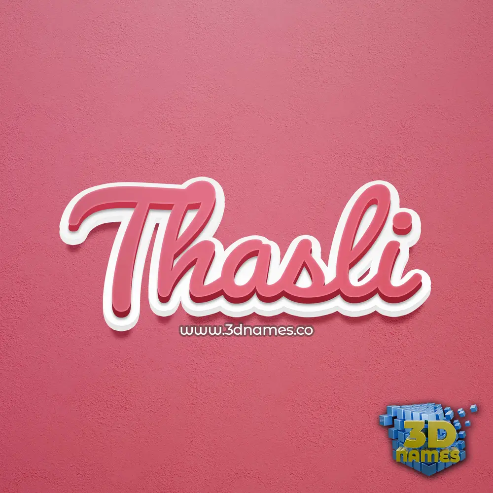 thasli in Red Scribble style - 3D name wallpaper