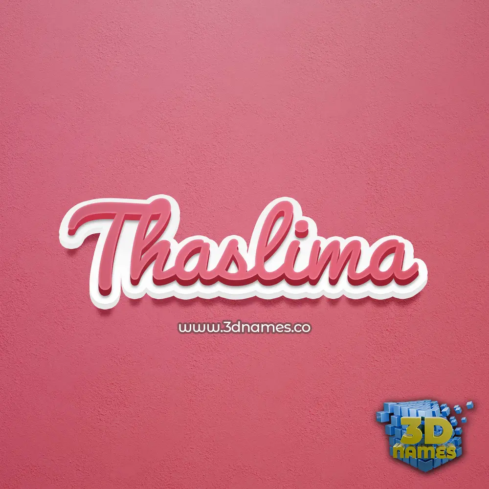 thaslima in Red Scribble style - 3D name wallpaper