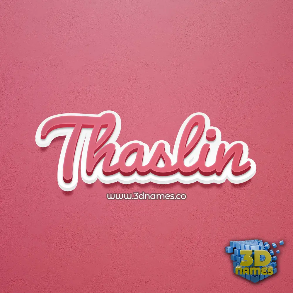 thaslin in Red Scribble style - 3D name wallpaper