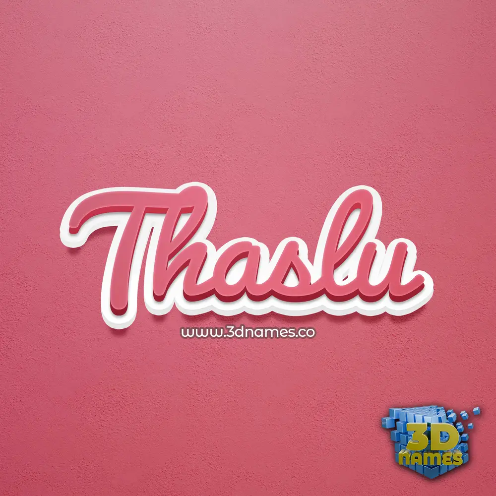 thaslu in Red Scribble style - 3D name wallpaper