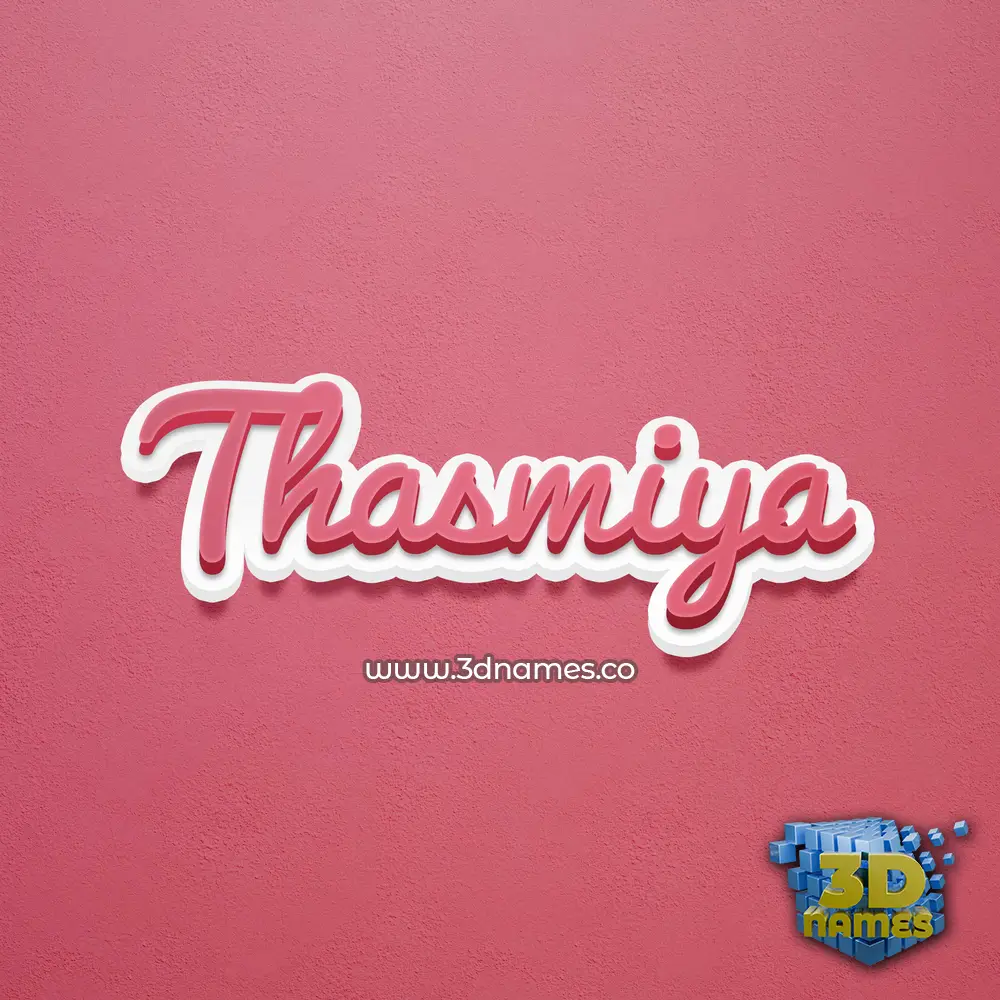 thasmiya in Red Scribble style - 3D name wallpaper