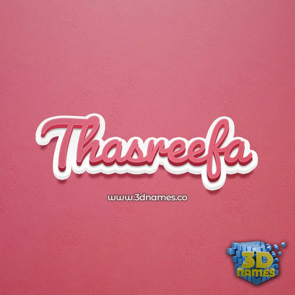 thasreefa in Red Scribble style - 3D name wallpaper