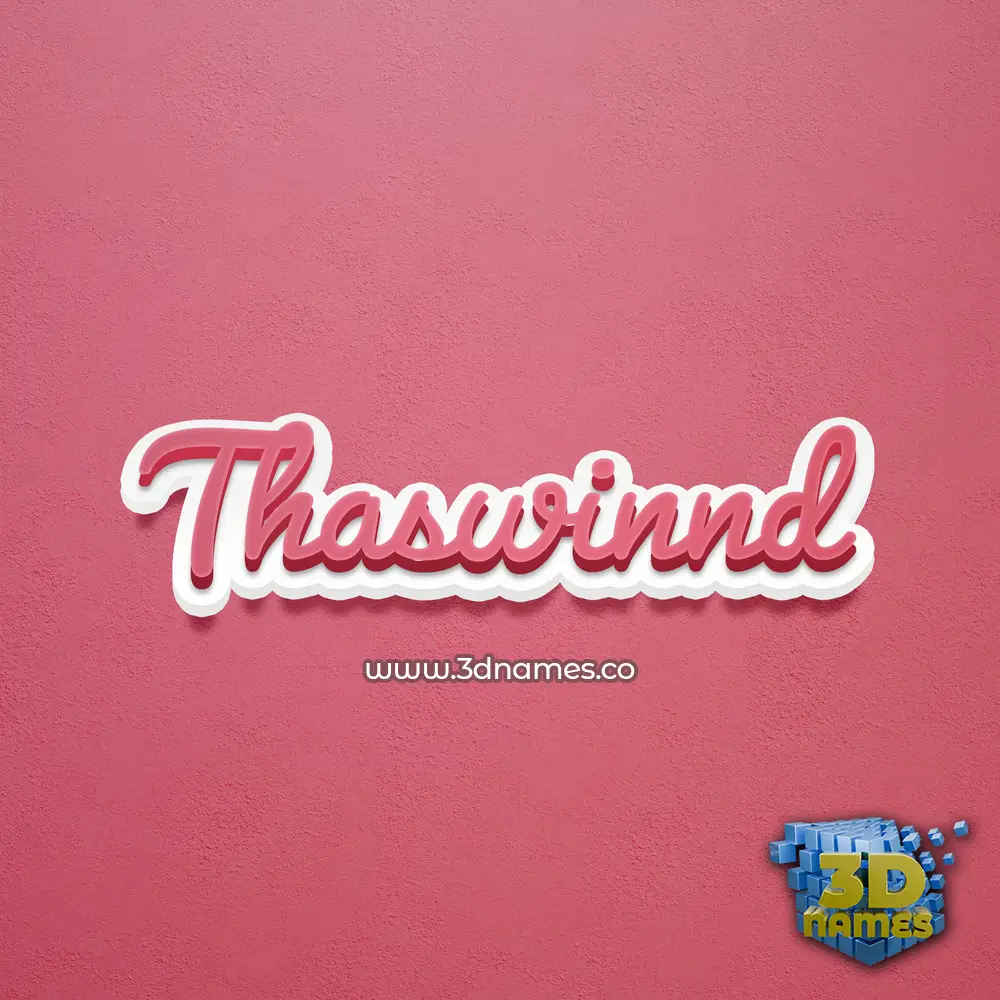 thaswinnd in Red Scribble style - 3D name wallpaper