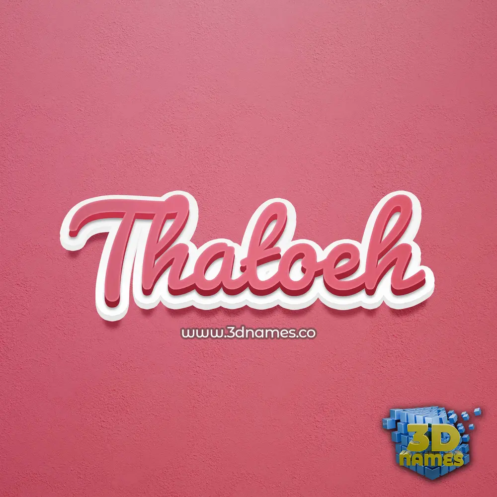 thatoeh in Red Scribble style - 3D name wallpaper