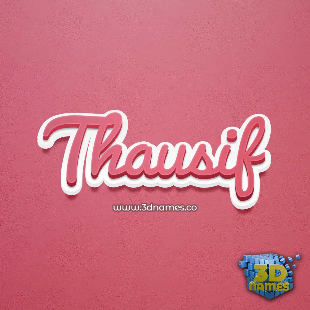 thausif in Red Scribble style - 3D name wallpaper