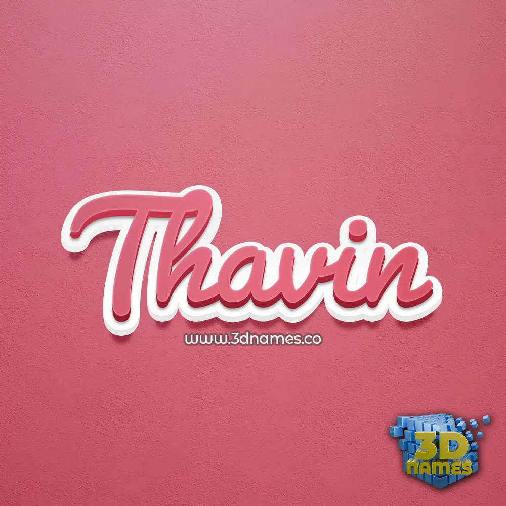 thavin in Red Scribble style - 3D name wallpaper
