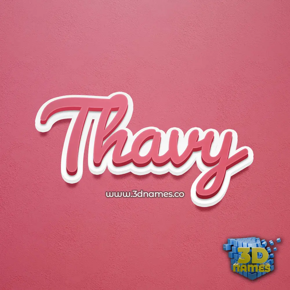 thavy in Red Scribble style - 3D name wallpaper