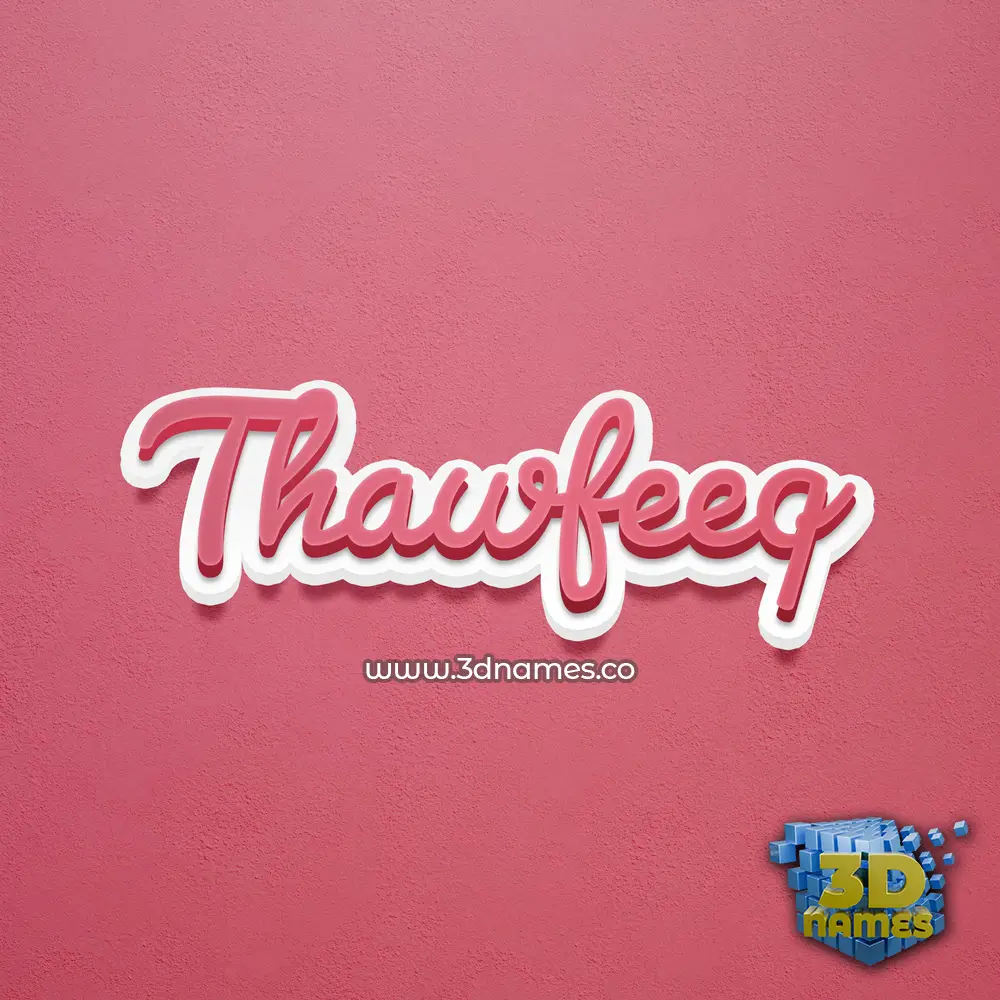thawfeeq in Red Scribble style - 3D name wallpaper