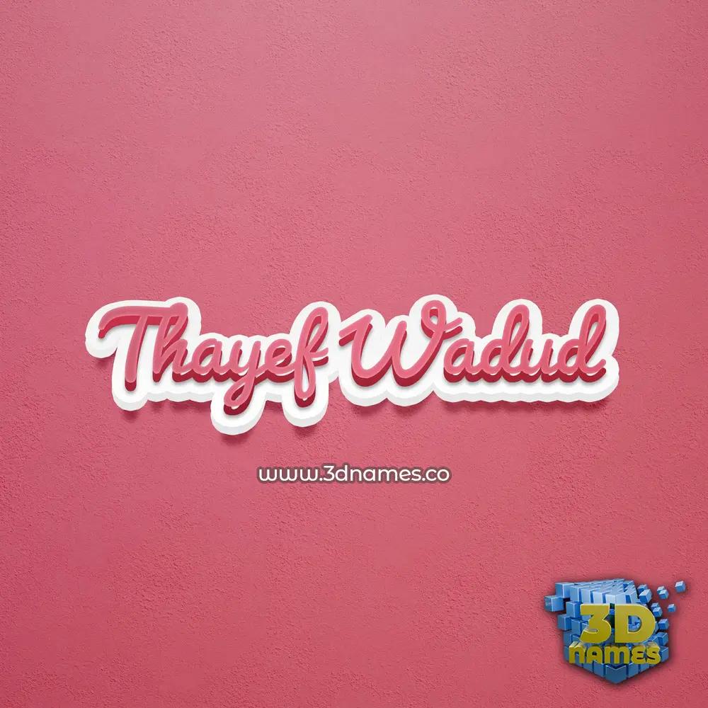thayef wadud in Red Scribble style - 3D name wallpaper