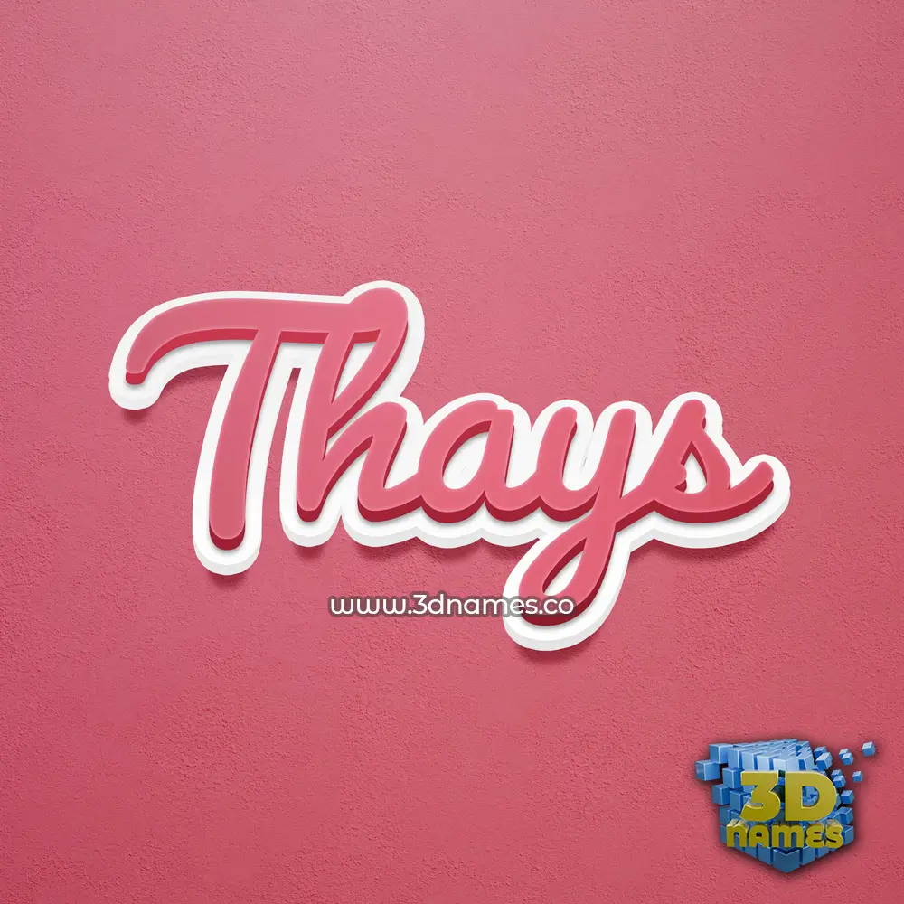 thays in Red Scribble style - 3D name wallpaper