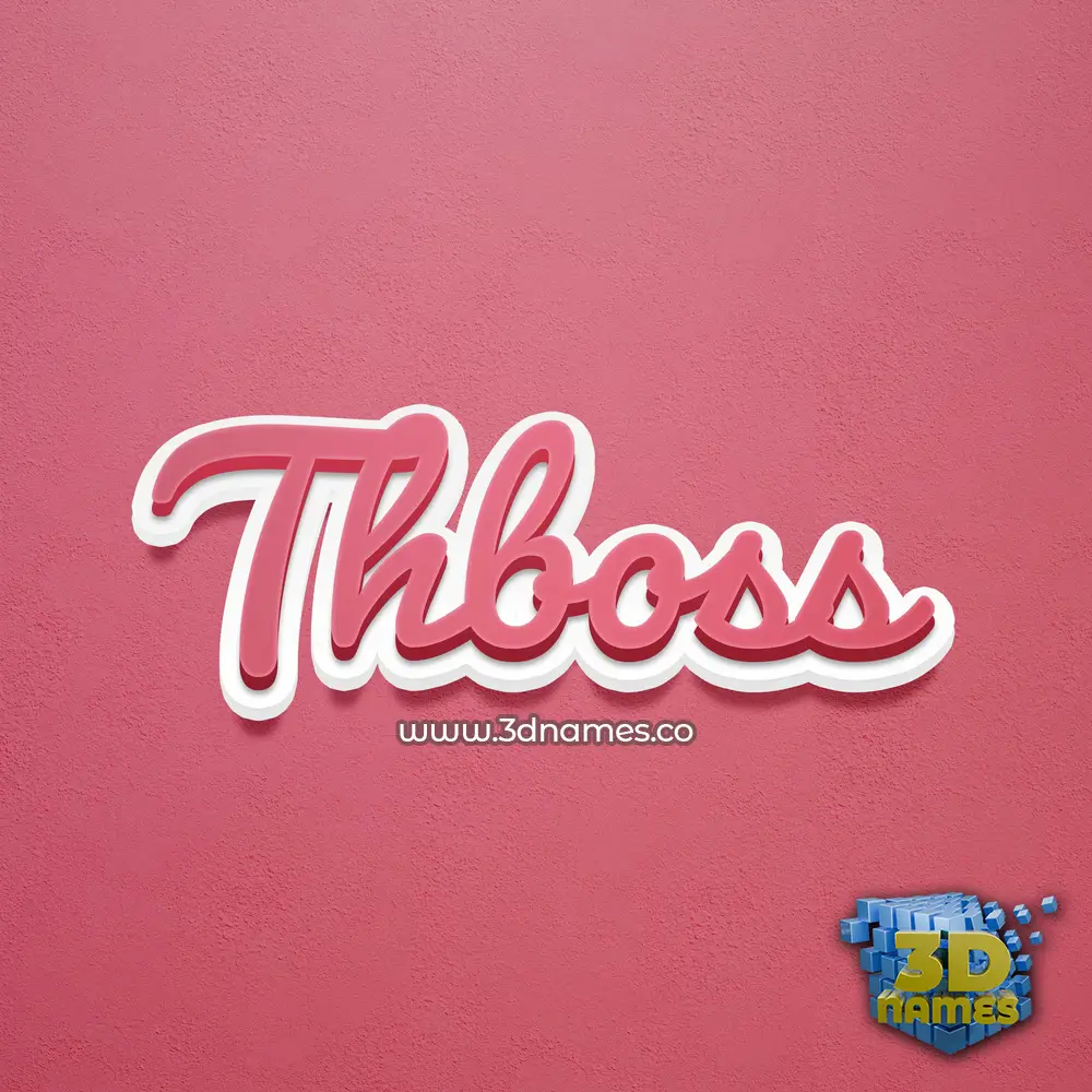 thboss in Red Scribble style - 3D name wallpaper