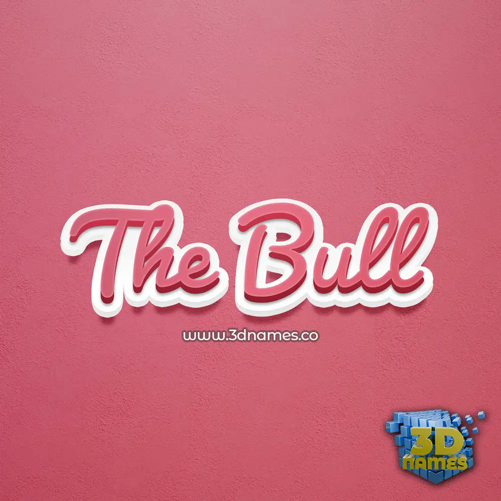 the bull in Red Scribble style - 3D name wallpaper
