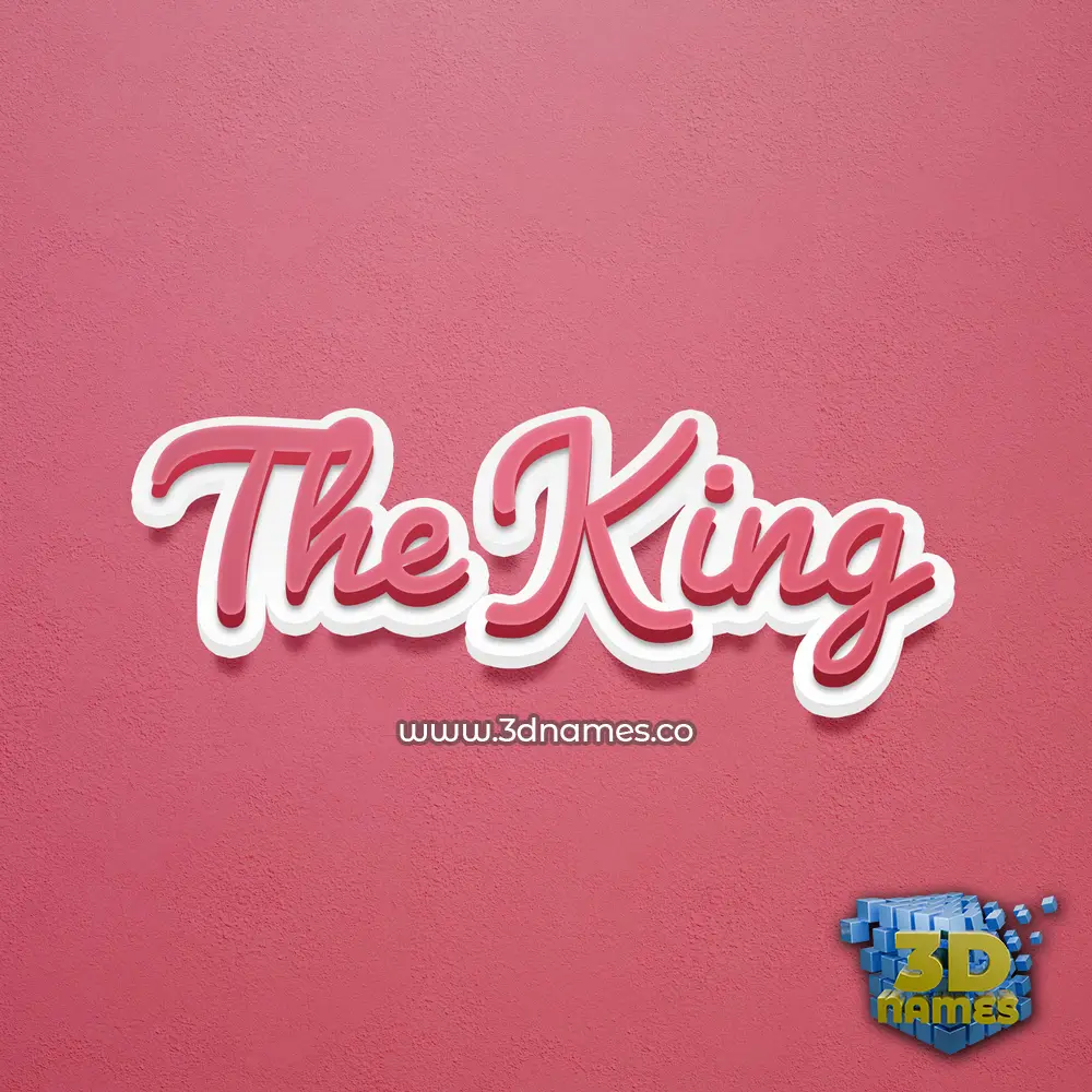 the king in Red Scribble style - 3D name wallpaper