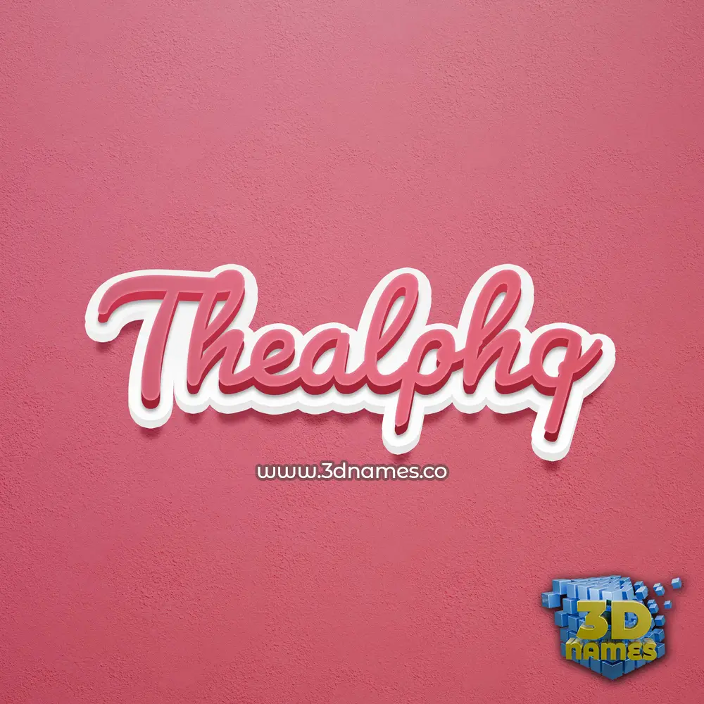 thealphq in Red Scribble style - 3D name wallpaper