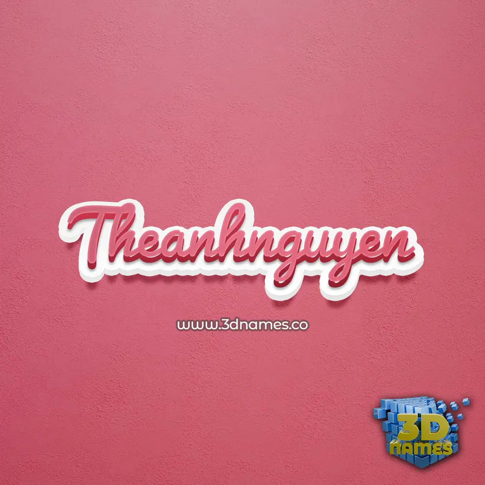 theanhnguyen in Red Scribble style - 3D name wallpaper