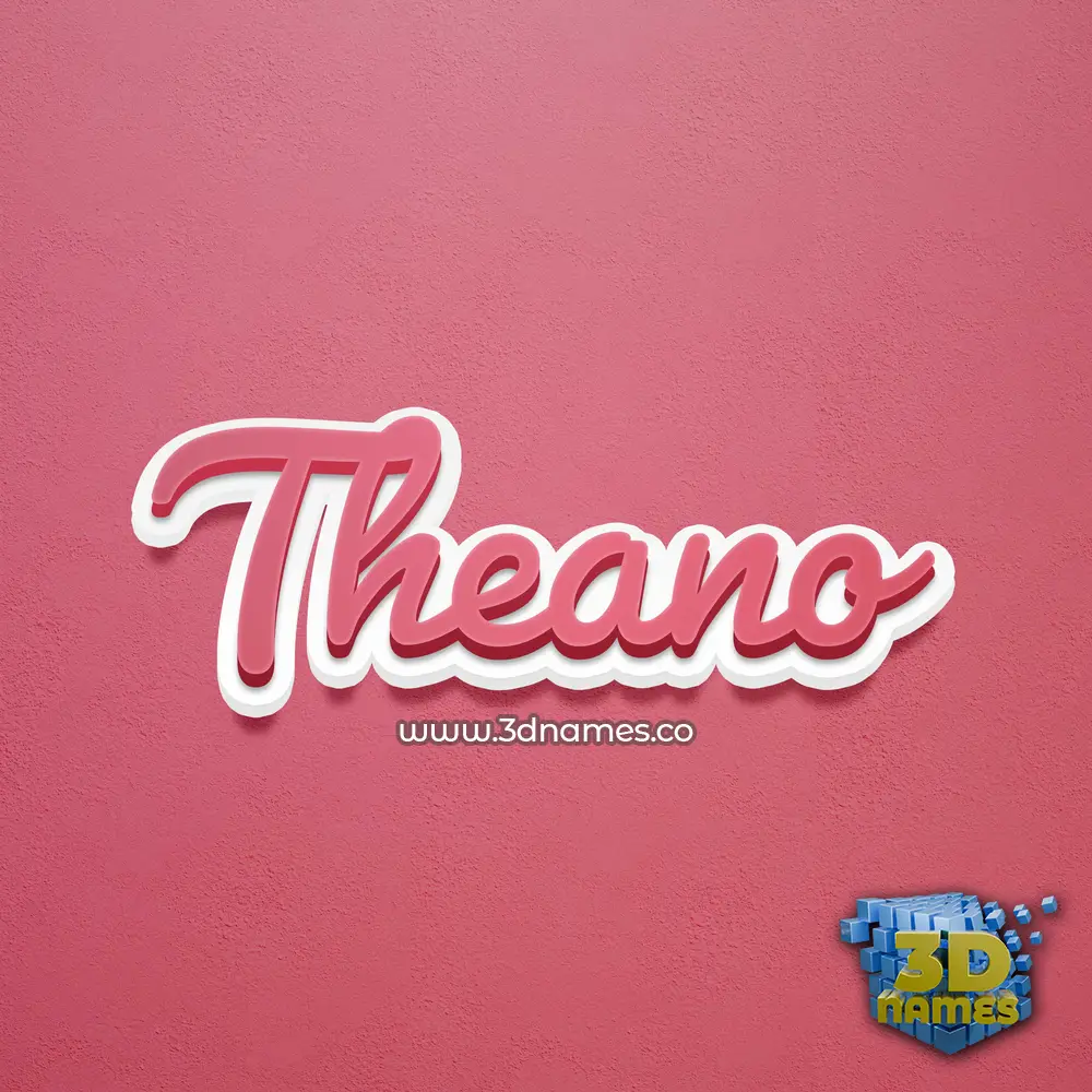 theano in Red Scribble style - 3D name wallpaper