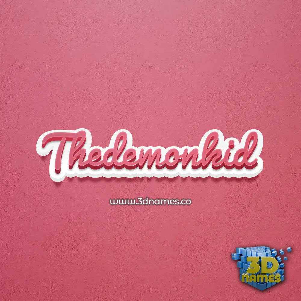 thedemonkid in Red Scribble style - 3D name wallpaper