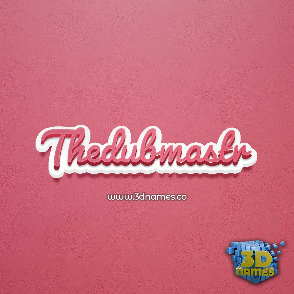 thedubmastr in Red Scribble style - 3D name wallpaper