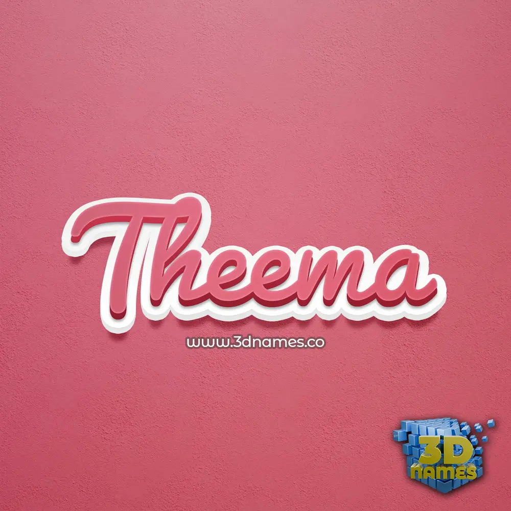 theema in Red Scribble style - 3D name wallpaper
