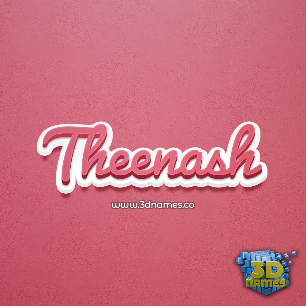 theenash in Red Scribble style - 3D name wallpaper