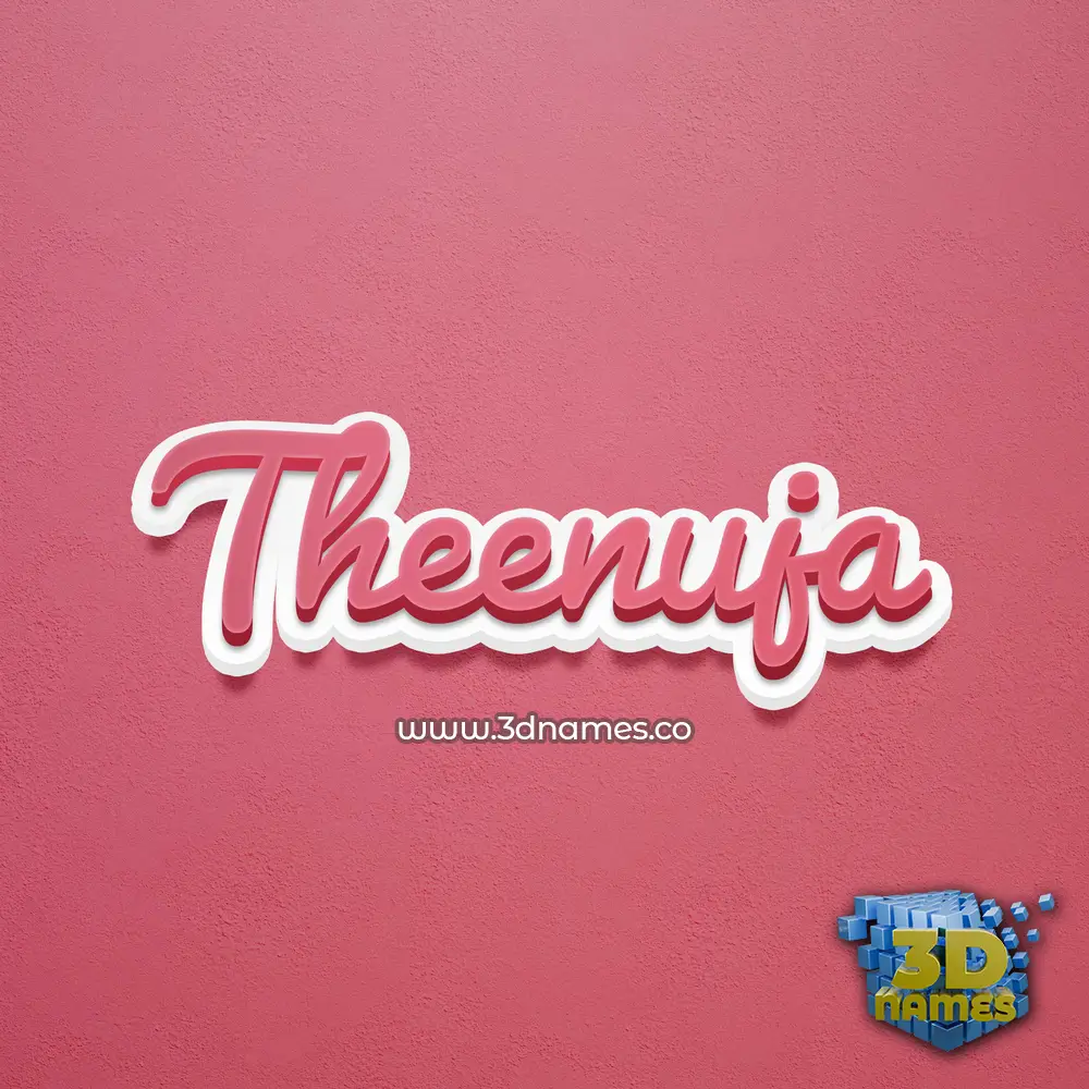 theenuja in Red Scribble style - 3D name wallpaper
