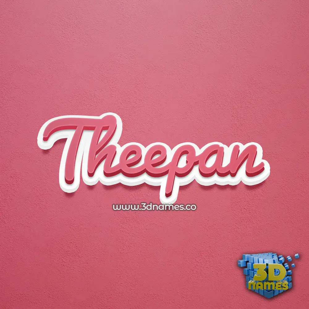 theepan in Red Scribble style - 3D name wallpaper
