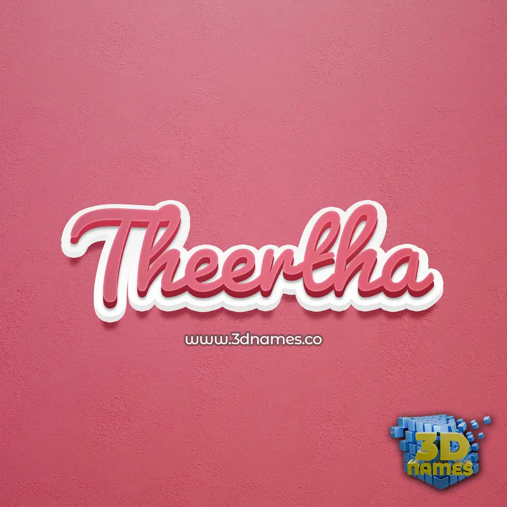 theertha in Red Scribble style - 3D name wallpaper