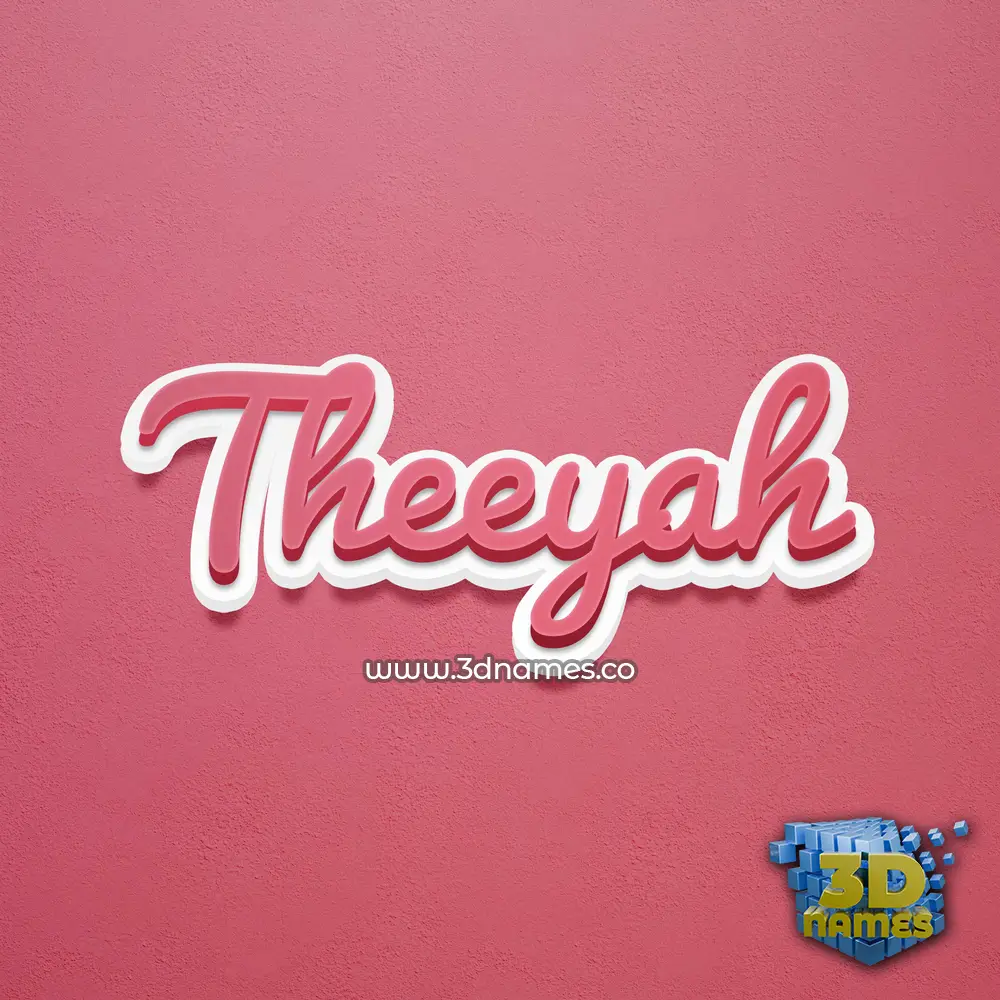 theeyah in Red Scribble style - 3D name wallpaper
