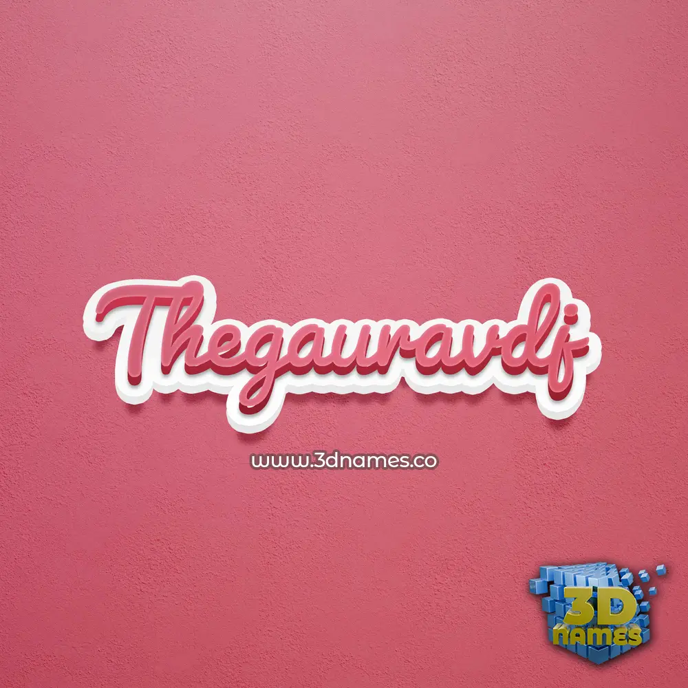 thegauravdj in Red Scribble style - 3D name wallpaper