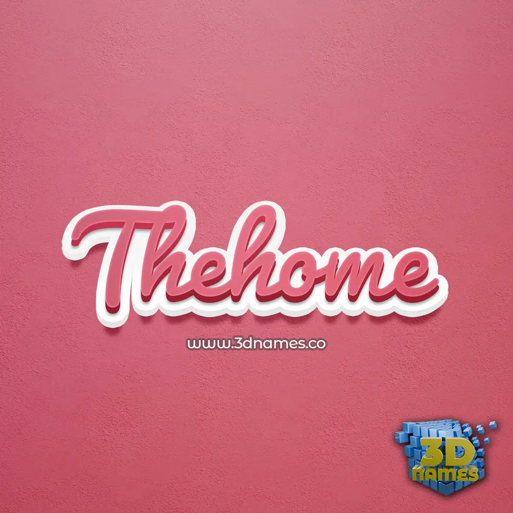thehome in Red Scribble style - 3D name wallpaper