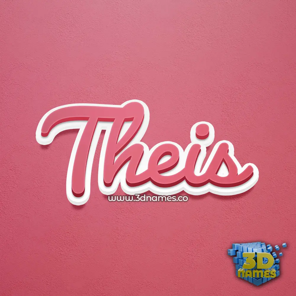 theis in Red Scribble style - 3D name wallpaper