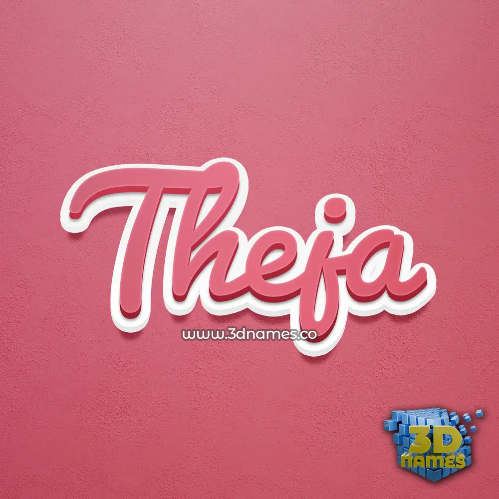 theja in Red Scribble style - 3D name wallpaper