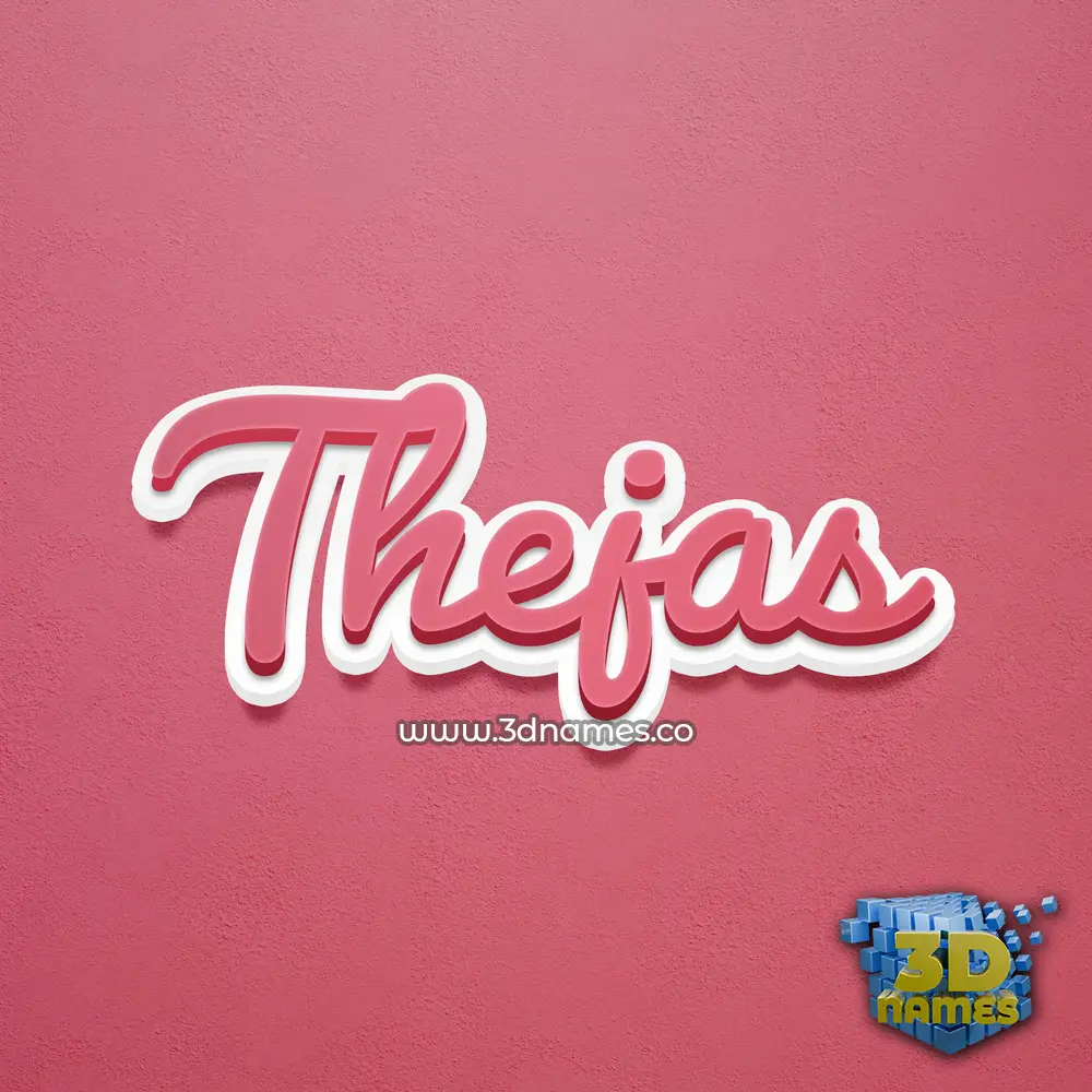 thejas in Red Scribble style - 3D name wallpaper