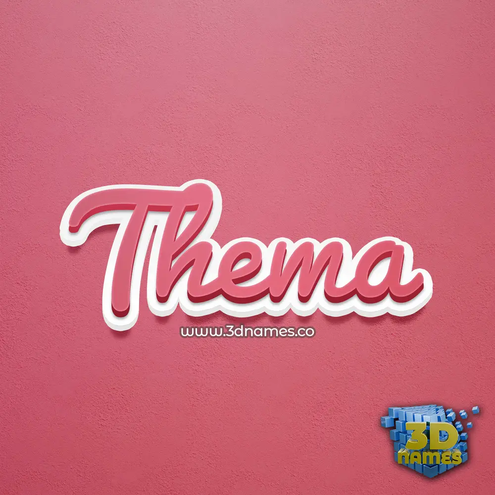 thema in Red Scribble style - 3D name wallpaper