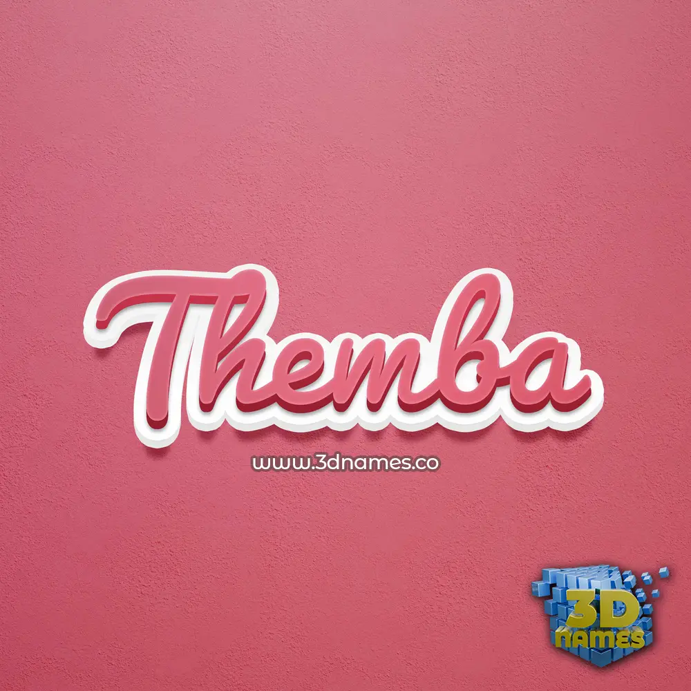 themba in Red Scribble style - 3D name wallpaper
